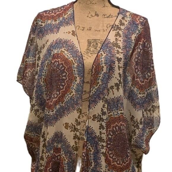 Band of Gypsies Cardigan Kimono Topper Semi Sheer Size M/L - Picture 3 of 4